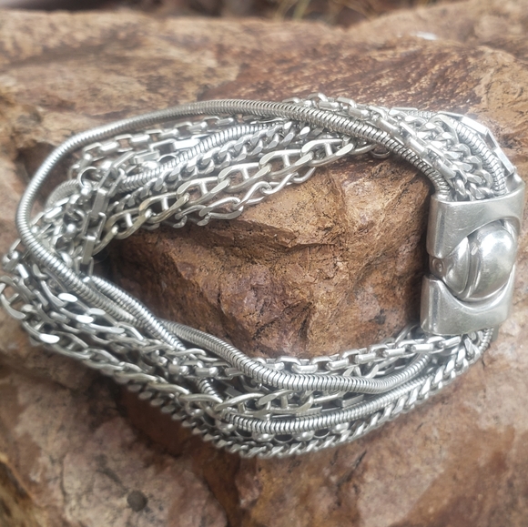 Multi-strand .925 silver bracelet - Picture 6 of 7